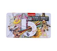 Bruynzeel Expression Tekenset, 60 Stuks: 44 Kleurpotloden, 12 Metallic Potloden,