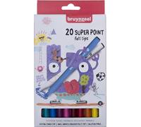 Bruynzeel Kids viltstiften Super Point, set van 20 stuks in geassorteerde kleuren 6 stuks