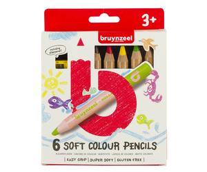 Bruynzeel Soft colouring pencil set 6 colours