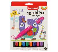 Bruynzeel Triple Felt Tip Colour Pens 10-Piece Set