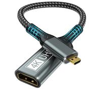 BRV Explorer Adattatore Micro HDMI to HDMI, 4K@60Hz HDM-I Femmina a Micro HDM-I Maschio supporta Ethernet 3D ARC HDR, Micr-o HDM-I compatibile con Raspberry Pi 5/4, Hero, Yoga, PS4/5