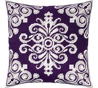 Brvsk Damasco. Kit par point croce. Coussin Lancio 16 × 16 pollici. Comme la tappzzeria stampata, qualité européenne