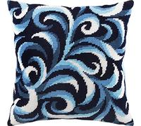 Brvsk Kit punto croce stampato ornamentale per adulti e principianti - Turbinii 40,6 x 40,6 cm con design stampato chiaro e preciso su tela di cotone; Include 2 aghi, filato e tabella di facile