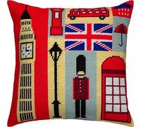 Brvsk London Souvenirs. Kit Mezzopunto. Cuscino da tiro, 40 x 40 cm, tela stampata per tappezzeria, qualit europea