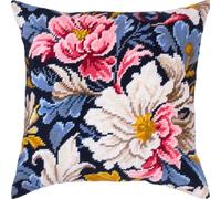 Brvsk Peony. Kit da ricamo con tela da arazzo stampato (40 × 40 cm) - Kit di cuscini da ricamo per decorazioni creative per la casa - Kit per ricamo per adulti principianti