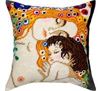 Brvsk The Three Ages of Woman by Gustav Klimt. Kit punto croce stampato. Cuscino da tiro, 40 x 40 cm, tela stampata per tappezzeria, qualit europea