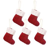 Brxmpn 5 Pezzi di Calze di Natale Lavorate a Maglia, Calze di Babbo Natale Appese, Decorazioni per L'Albero di Natale, Accessori per Il per Feste in Famiglia