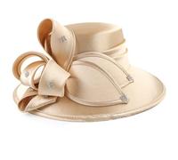 Brxmpn Cappello Chiesa in Tessuto Satinato, Cappello a Tesa Larga, Elegante, Cappellino Fotografia per Matrimoni, Berretto Sole, Berretto Formale, Elegante, Fascinator