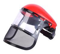 Brxmpn Casco di Sicurezza per Tagliabordi Giardino, Maschera Protettiva Integrale in, Maschera Protettiva in PVC Montata sulla Testa per Decespugliatore, Protezione Forestale