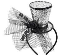 Brxmpn Mini Cappello a Cilindro, Cerchietto per Festa del tè, Accessorio Vintage per Travestimenti Burlesque O Cabaret degli Anni Ruggenti