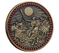 Brxmpn Moneta dei Cavalieri Templari, Moneta Commemorativa dei Crociati, Bellissima Moneta Cavalleria in 3D, Moneta Sfida Vintage, Medaglia dello Scudo Sacro per Gli Amanti della Collezione d'Arte.