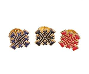 BRXMPN Spilla a Croce di Gerusalemme, 3 Pezzi, Spille Cristiane Smaltate per Giacca, Cappello, Borsa, Vestiti, Gioielli e Accessori, Colore Rosso+Nero+Blu