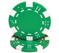 Brybelly 50 Clay Composite Striped Dice 11.5 Gram Poker Chips, Green