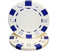 Brybelly 50 Clay Composite Striped Dice 11.5 Gram Poker Chips, White