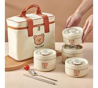 BRYN 316 Acciaio Inossidabile Contenitore Termico per Alimenti Caldi, 2000ml Set di Porta Pranzo Termico, Isolamento Sotto Vuoto con Doppia Parete, per Ufficio Viaggio Scuola Adulto Bambini