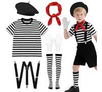 Bryndo Set di 6 costumi da mimo, per bambini, per feste in maschera, 140 cm