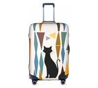 Bryptxztxt Copertura per bagaglio, motivo gatto arte moderna Mid-Century, custodia protettiva da viaggio per trolley, resistente ai graffi ed elastica, per taglie S/M/L/XL, 3D, M, Organizer per borse
