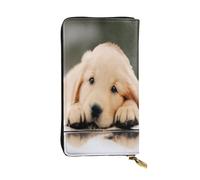 Bryptxztxt Lazy Dog Puppy - Portafoglio lungo da donna, in pelle PU, grande capacità, con porta carte di credito, portamonete e cerniera, per donne e ragazze, 3D, 3 D, Casual
