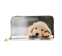 Bryptxztxt Lazy Dog Puppy - Portafoglio lungo da donna, in pelle PU, grande capacità, con porta carte di credito, portamonete e cerniera, per donne e ragazze, 3D, Taglia unica, Casual