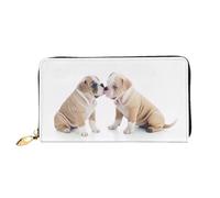Bryptxztxt Lazy Dog Puppy. Portafoglio lungo da donna, in pelle PU, grande capacità, con porta carte, portamonete di credito e cerniera, pochette per donne e ragazze, 3D, Taglia unica, Casual