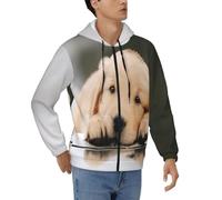 Bryptxztxt Lazy Dog Puppy Print Zip Up Hoody Felpa con cappuccio Top Felpa con cappuccio per uomo/Casual Lavoro Activewear Leggero Confortevole Giacca a maniche lunghe Felpe con tasche, Grafica 3D, S
