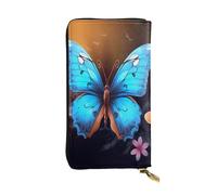 Bryptxztxt Portafoglio lungo da donna con farfalla, grande capacità, in pelle PU, con porta carte, portamonete di credito e cerniera, pochette per donne e ragazze, 3D, 3 D, Casual