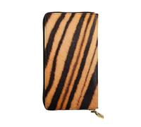 Bryptxztxt Portafoglio lungo da donna con motivo a righe tigre, grande capacità, in pelle PU, con porta carte, portamonete di credito e cerniera, pochette per donne e ragazze, 3D, 3 D, Casual