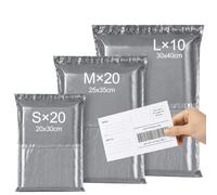 Brysalis 50 Pezzi Buste Per Spedizioni, Sacchetti Spedizione Vinted, Autoadesive Pacchi, Busta Postali Plastica, Mailing Bags, Grigio Scuro, Per Indumenti, Libro, Scarpe (20 S/20 M/10 L)