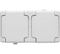 BRYZA Presa doppia ermetica con/u IP54 con sportello 180436