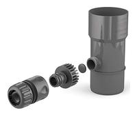 BRYZA® Scarico per grondaia, DN Ø110 mm, grafite, per acqua piovana, per raccolta acqua piovana, per tubi di scarico, connettore rapido