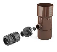 BRYZA® Scarico per grondaia, DN Ø90 mm, marrone, per acqua piovana, tubo di scarico, raccoglitore per acqua piovana, per tubi di scarico, filtro per tubo di scarico, attacco rapido