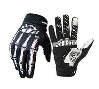 BRZSACR Skeleton Design Mountain Bike Bicicletta Moto Sci Antiscivolo Equitazione Guanti full-touch a prova d'urto pieno adatto per tutti i tipi di sport all'aria aperta moda Uomo donna(New Bianco,L