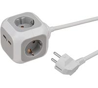 BRE 1150100 - Presa da tavolo, a 4 vie, tipo F, 2 USB, nero