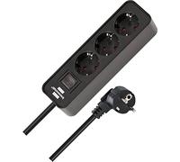 Brennenstuhl Presa multipla a 3 vie Ecolor, nera, 1,5m, H05VV-F 3G1,5 Quantità:1