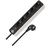 BS-1153250020-Tomas mult.Ecolor 1,5m5T Blanco/negr