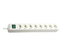 Eco-Line + Switch & 1,5 mm² Ø Cable Bianco 8 presa(e) AC 3 m, Ciabatta bianco, 5 mm² Ø Cable, 8 presa(e) AC, Bianco, 3 m