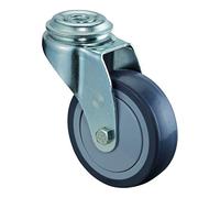 BS-Rollen A301.A85.075 Ruota girevole senza piastra, rivestimento in gomma grigia, cuscinetto a sfere,