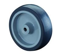 BS Rollen Ruota in gomma blu grigio A80.125, corpo ruota in plastica, diametro 125 mm, cuscinetto scorrevole