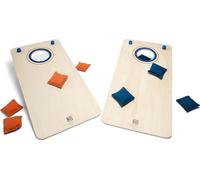 BS Toys Cornhole - Gioco di lancio di borse, per 8 anni e più, gioco di coordinamento all'aperto, 2 tavole e 8 borse, multicolore, 30 x 60 x 0,9 cm
