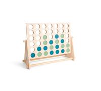 BS Toys Four Together - Gioco di Abilità per Bambini - Gioco da Tavolo per Feste di Compleanno dei Bambini - Adatto per Interni o Esterni - Da 6 Anni - Deluxe, Legno, Verde/Blu - 58,9 x 42,9 x 5,1 cm