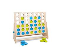 BS Toys Four Together - Gioco di Abilità per Bambini - Gioco da Tavolo per Feste di Compleanno dei Bambini - Adatto per Interni o Esterni - Da 6 Anni - Deluxe, Legno, Verde/Blu - 58,9 x 42,9 x 5,1 cm