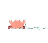 BS Toys Pull The Crab - Giocattolo da Tirare in Legno - Granchio a Spago per Bambini - Sviluppa il Coordinamento ed Equilibrio