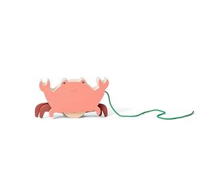 BS Toys Pull The Crab - Giocattolo da Tirare in Legno - Granchio a Spago per Bambini - Sviluppa il Coordinamento ed Equilibrio