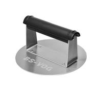 BS-VOG Smashed Burger Press, Pressa per Hamburger 6,3 Pollici in Acciaio Inossidabile con Manico Antiscottatura, Antiaderente, Kit BBQ, Regalo