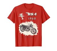 BSA 1960 Grande Valve Super Rocket Motorcycle Annuncio Vintage Maglietta, Uomo, Rosso, M