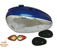 BSA A65 Thunderbolt cromato e blu serbatoio singolo carb + cappuccio, ginocch...