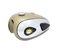 BSA A7 A10 Super Razzo D'Oro Cromo Carburante Serbatoio Con Ginocchio Pad Cap &
