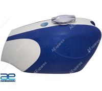 BSA B25 B44 Serbatoio Carburante In Alluminio Starfire Blu Bianco Con Tappo