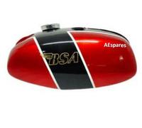 BSA B25 B50 TR25 1971-73 D355 Rosso & Nero Dipinta Benzina Fuel Gas Tank S2u