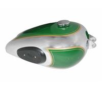 BSA B31 B33 Pompetta Modello Verde Cromato Serbatoio Carburante +Tappo Knee Pad
